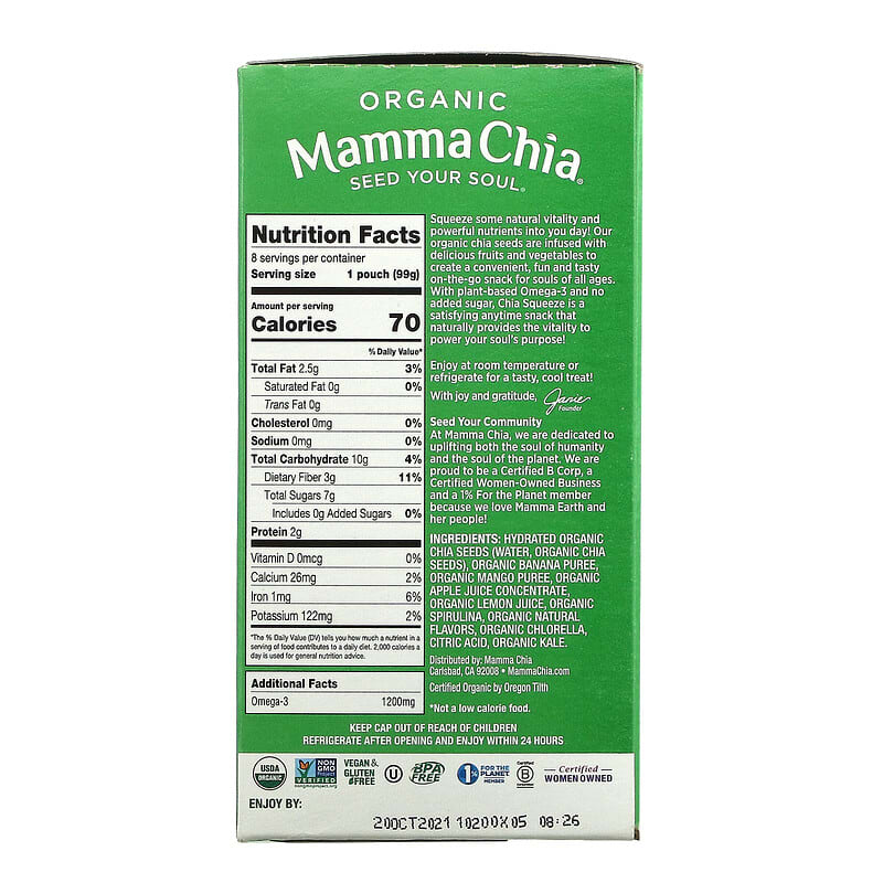 Organic Chia Squeeze Vitality Snack