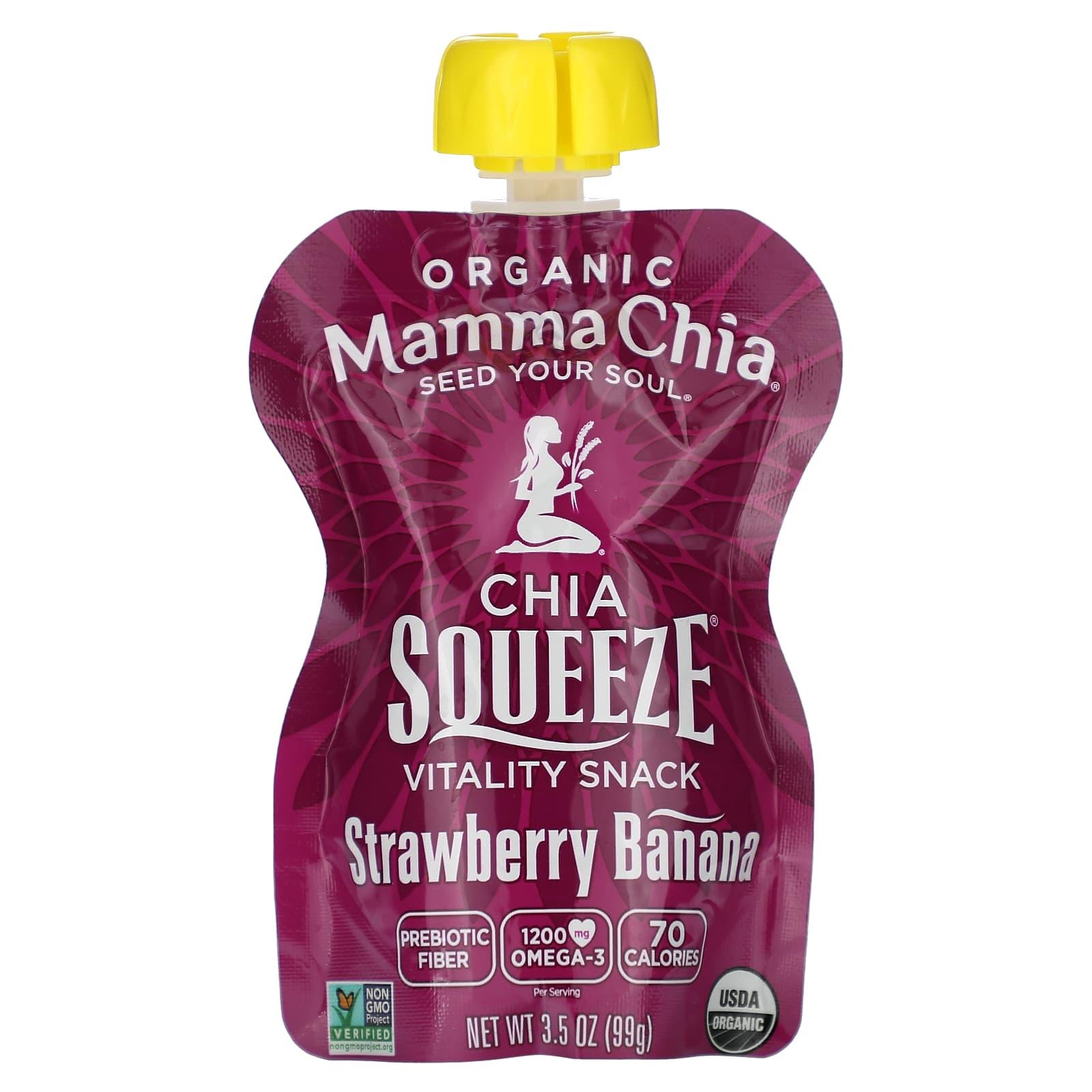 Mamma Chia, Organic Chia Squeeze Vitality Snack, Strawberry Banana, 4 ...