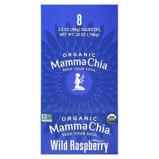 Mamma Chia, Organic Chia Squeeze®, Vitality Snack, Wild Raspberry, 8 Squeezes, 3.5 oz  (99 g) Each