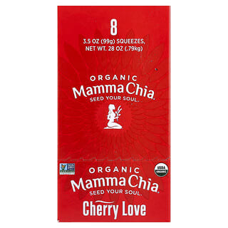 Mamma Chia, Espremedor de Chia Orgânica, Lanche Vitalidade, Amor de Cereja, 8 Espremedores, 99 g (3,5 oz) Cada