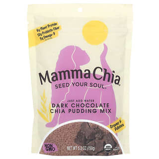 Mamma Chia, суміш для пудингу з чіа, чорний шоколад, 150 г (5,3 унції)