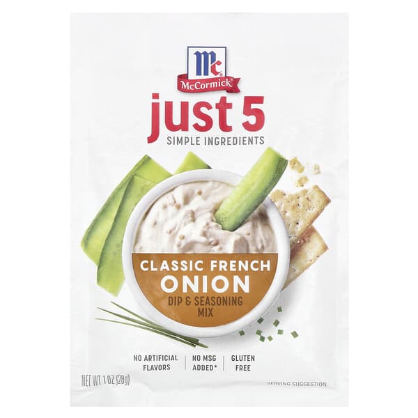 McCormick, 단 5가지 단순한 성분, 디핑 및 시즈닝 믹스, 클래식 프렌치 어니언, 28g(1oz)