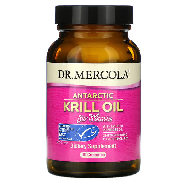 Dr. Mercola, Huile de krill antarctique, Pour femmes, 90 capsules