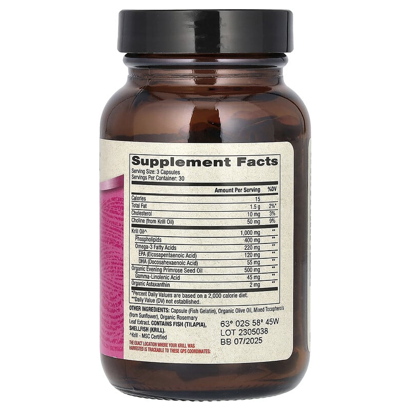 女性向け南極クリル（オキアミ）油、90粒