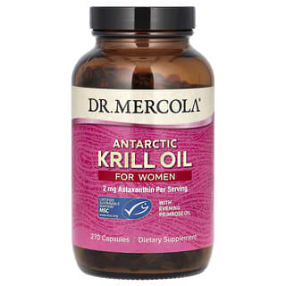 Dr. Mercola, Aceite de kril antártico para mujeres, 270 cápsulas