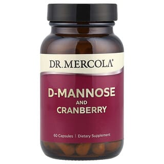 Dr. Mercola, D-manosa y extracto de arándano rojo, 60 cápsulas