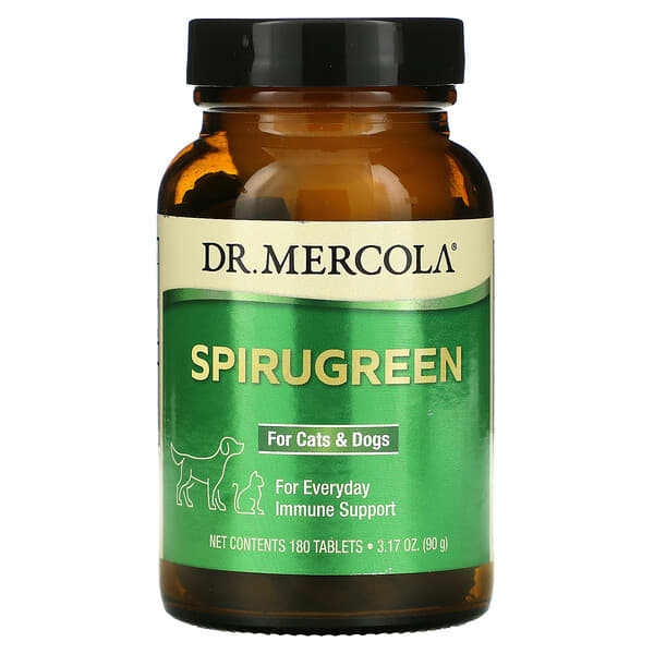 Dr. Mercola, SpiruGreen, For Cats & Dogs, Spirulina, für Hunde und Katzen, 180 Tabletten