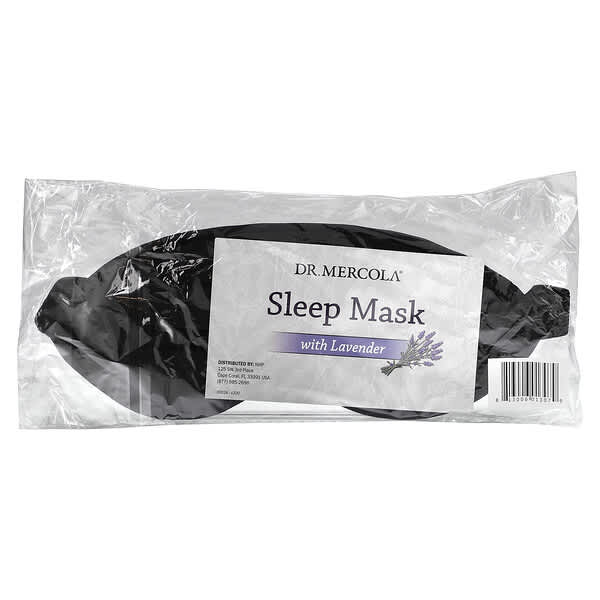 Dr. Mercola, маска для сна с лавандой, 1 маска
