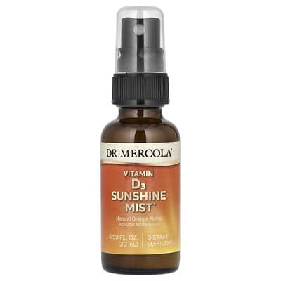 Dr. Mercola, Vitamin D3 Sunshine Spray, Natural Orange Flavor, 125 mcg (5000 IU), 0.98 fl oz (29 ml)
