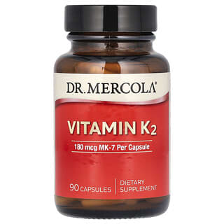 Dr. Mercola, Vitamina K2, 180 mcg, 90 cápsulas