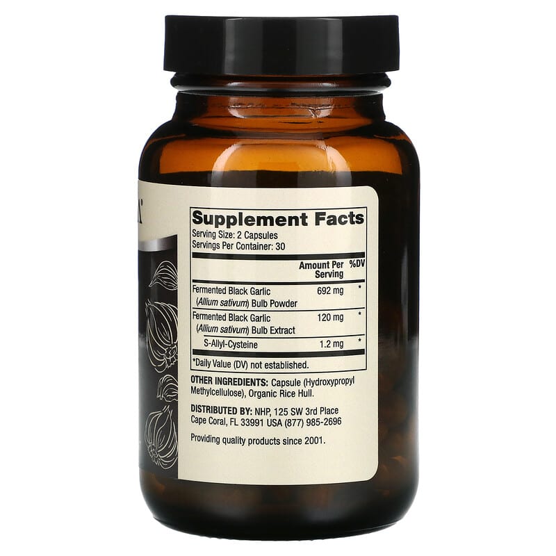 Ail noir, 3 mg de SAC par gélule (1%), produit fermenté, 60 gélules