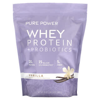 Dr. Mercola, Pure Power, Proteína de suero de leche más probióticos, Vainilla, 880 g (1 lb 15 oz)