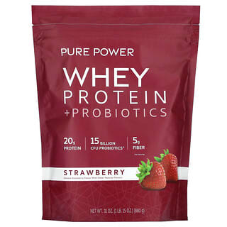 Dr. Mercola, Pure Power, Proteína de suero de leche y probióticos, Fresa`` 880 g (1 lb 15 oz)