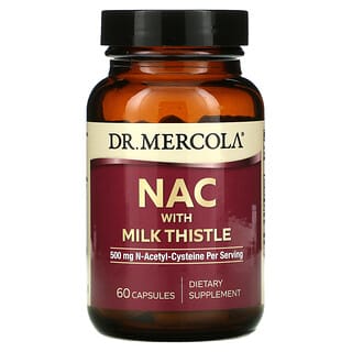 Dr. Mercola, NAC con cardo mariano, 500 mg, 60 cápsulas