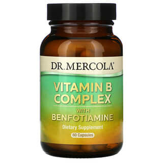 Dr. Mercola, комплекс витаминов группы B с бенфотиамином, 60 капсул
