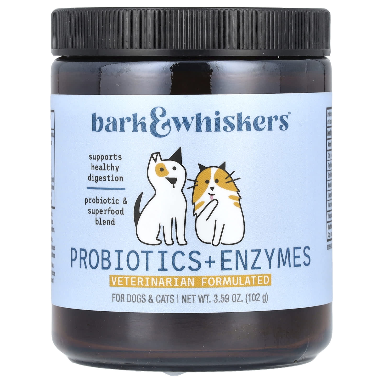 Dr. Mercola, Bark & Whiskers, Probiotics + Enzymes, For Dogs & Cats, 3.