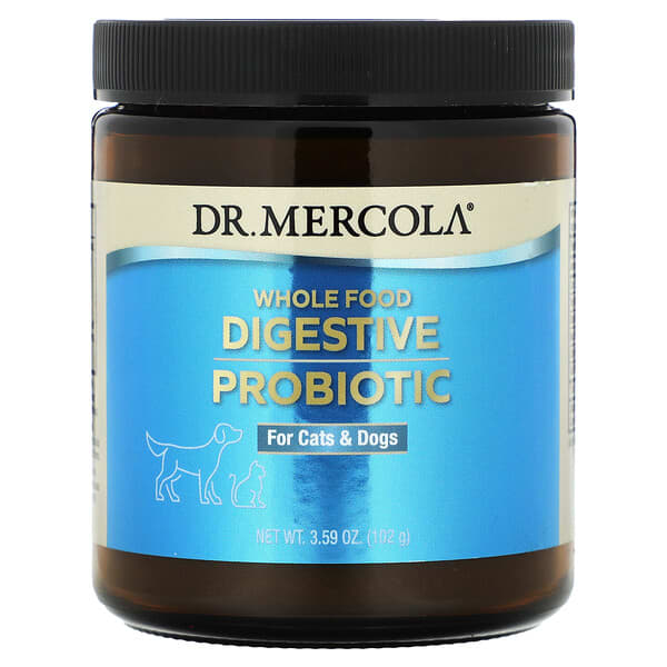 Dr. Mercola, Whole Food Digestive Probiotic, For Cats & Dogs, 3.59 oz