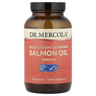 Dr. Mercola, Villfanget lakseolje fra Alaska, 90 kapsler