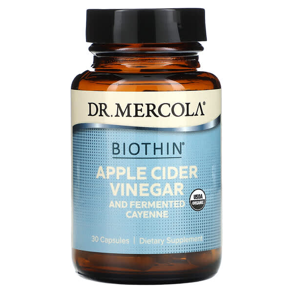 Dr. Mercola, 發酵蘋果醋，含紅辣椒，30粒膠囊