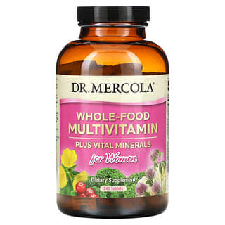 Dr. Mercola, Мультивитамины из цельных продуктов плюс необходимые микроэлементы для женщин, 240 таблеток