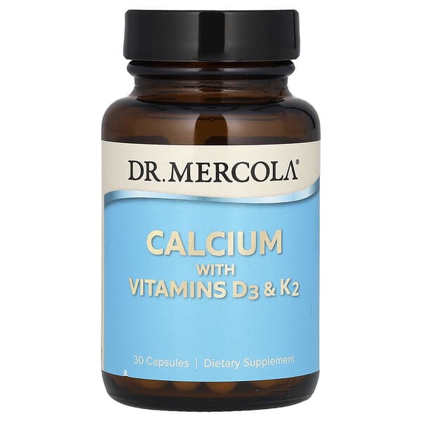 Dr. Mercola Calcium with Vitamins D3 & K2, 30 Capsules