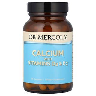 Dr. Mercola, кальцій і вітаміни D3 і K2, 90 капсул