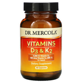 Dr. Mercola, 비타민D3 & K2, 캡슐 90정
