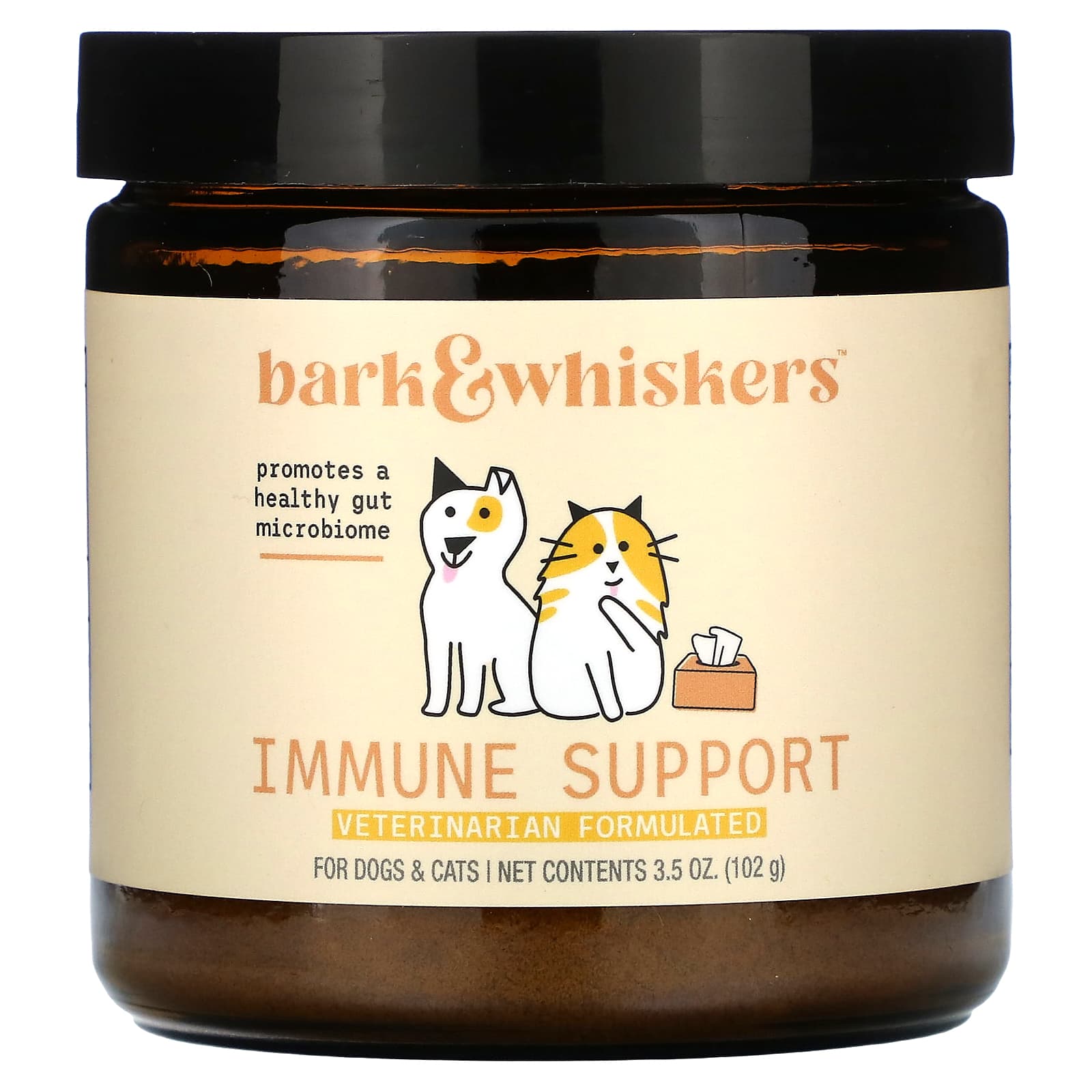 Bark Whiskers Immune Support For Dogs Cats 3.5 oz 102 g