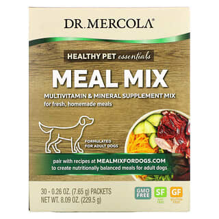 Dr. Mercola, 混合餐食，適合成年狗的複合維生素和礦物補充劑混合物，30袋，每袋0.26盎司（7.65克）