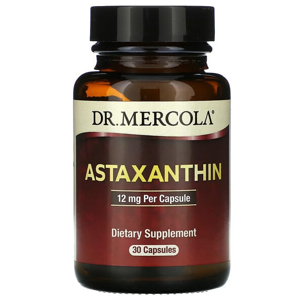 Dr. Mercola, Astaxantina, 12 mg, 30 cápsulas