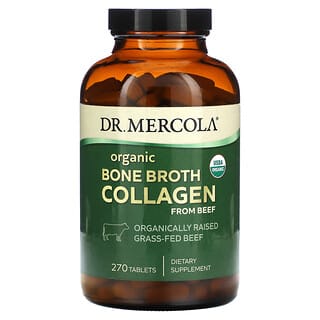 Dr. Mercola, Colágeno de caldo de huesos orgánico proveniente de carne de res`` 270 comprimidos