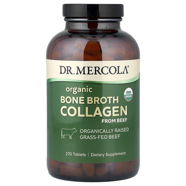 Dr. Mercola Organic Bone Broth Collagen from Beef, 270 Tablets