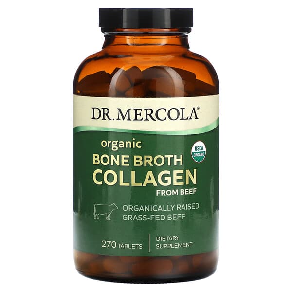 Dr. Mercola, 유기농 소뼈 육수 콜라겐, 270정