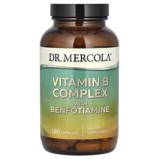 Dr. Mercola, Vitamin B Complex with Benfotiamine, Vitamin-B-Komplex mit Benfotiamin, 180 Kapseln
