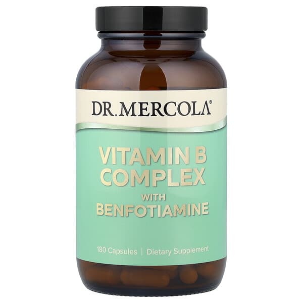 Dr. Mercola, 비타민 B 복합체, 벤포티아민 함유, 캡슐 180정