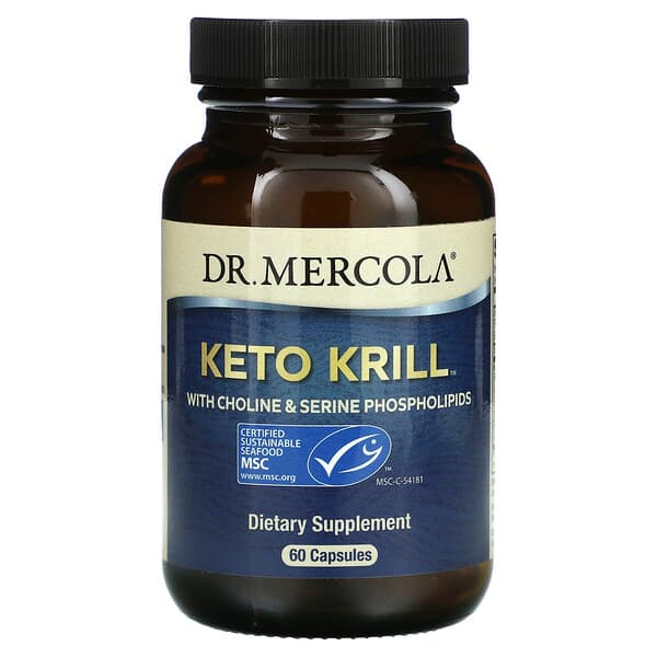 Dr. Mercola, コリン＆セリンリン脂質配合ケトクリル（オキアミ）、60粒