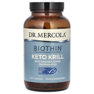 Dr. Mercola, Keto Krill, Kril cetogénico con fosfolípidos de colina y serina, 180 cápsulas