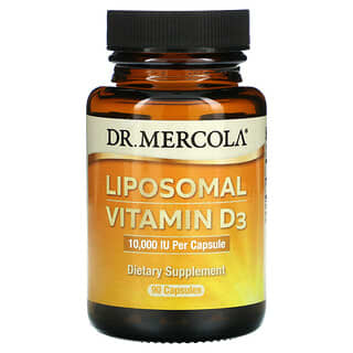 Dr. Mercola, Vitamina D3 liposomal, 10.000 UI, 90 cápsulas