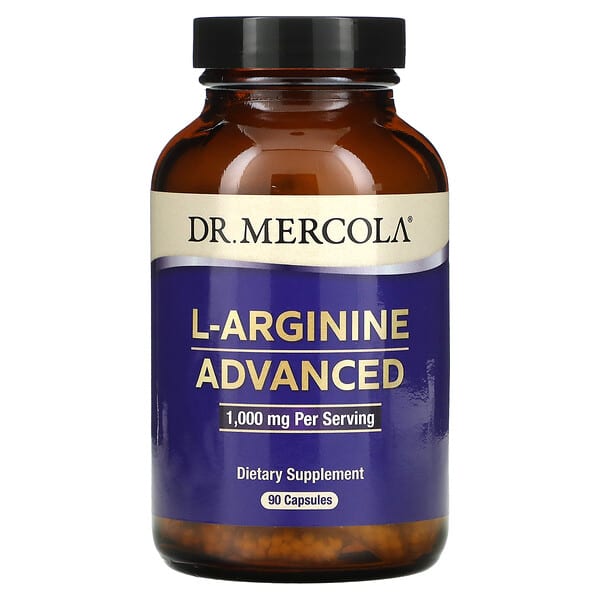 Dr. Mercola, 高級 L-精氨酸，1,000 毫克，90 粒素食膠囊（每粒膠囊 333 毫克）