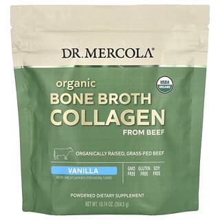 Dr. Mercola, Colágeno orgánico en polvo, Vainilla, 304,5 g (10,74 oz)