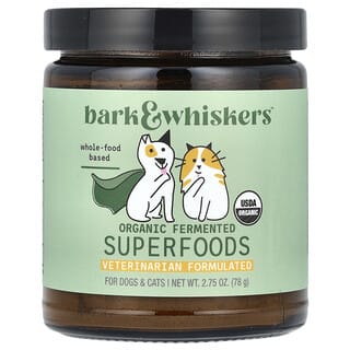Dr. Mercola‏, Bark & Whiskers, מזונות-על מותססים אורגניים, לכלבים וחתולים, 78 גרם (2.75 אונקיות)