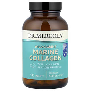 Dr. Mercola, Colágeno Marinho Selvagem, 90 Comprimidos (0,5 g por Comprimido)