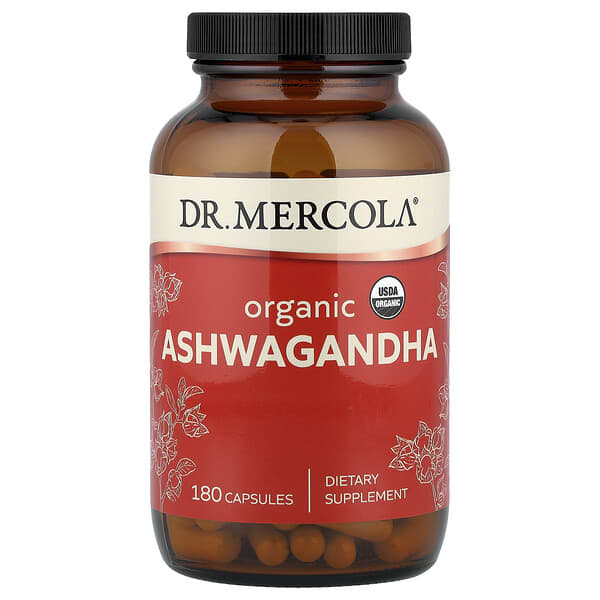 Dr. Mercola Organic Ashwagandha, 180 Capsules (400 mg per Capsule)