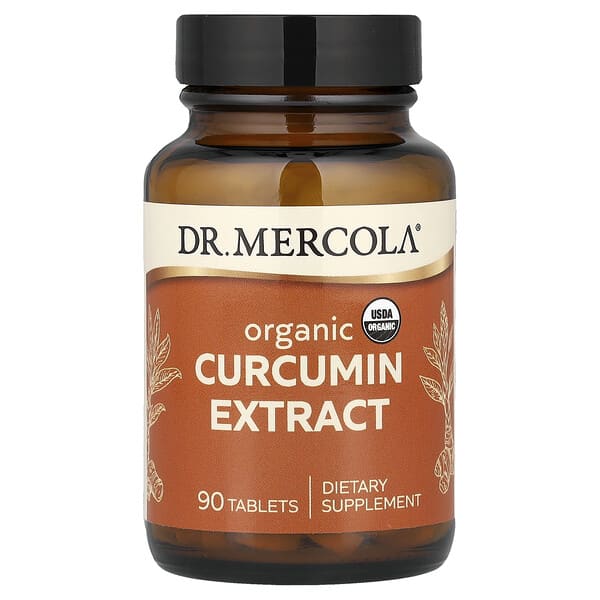 Dr. Mercola, Extrato de Curcumina Orgânica, 90 Comprimidos