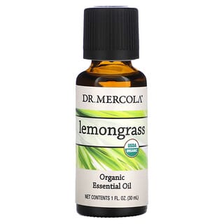 Dr. Mercola, 有機精油，檸檬草，1 液量盎司（30 毫升）