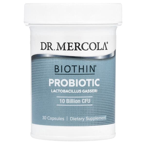 Dr. Mercola, 生物維生素益生菌，加氏乳杆菌，100 億 CFU，30 粒膠囊