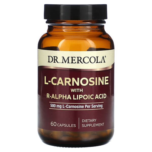 Dr. Mercola, L-肌肽與 R-α硫辛酸，500 毫克，60 粒膠囊（每粒膠囊 250 毫克）