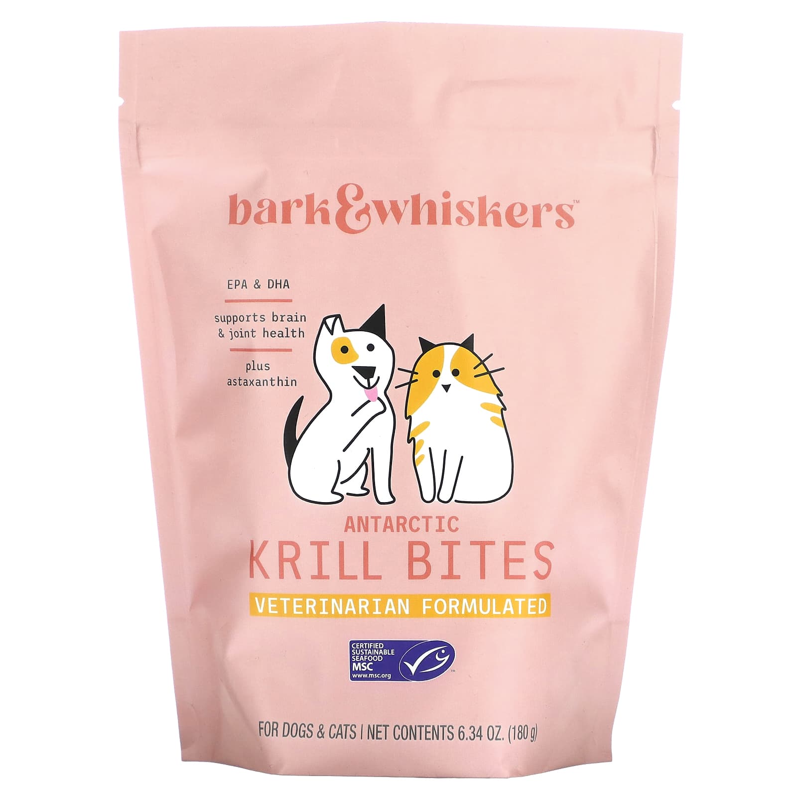 Dr. Mercola, Bark & Whiskers, Antarctic Krill Bites, For Dogs & Cats, 6