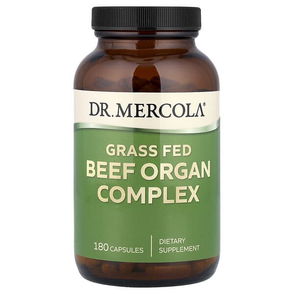 Dr. Mercola, 목초 사육 쇠고기 장기 복합체, 캡슐 180정