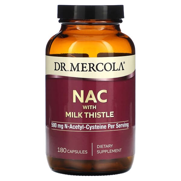 Dr. Mercola, NAC With Milk Thistle, 250 Mg, 180 Capsules